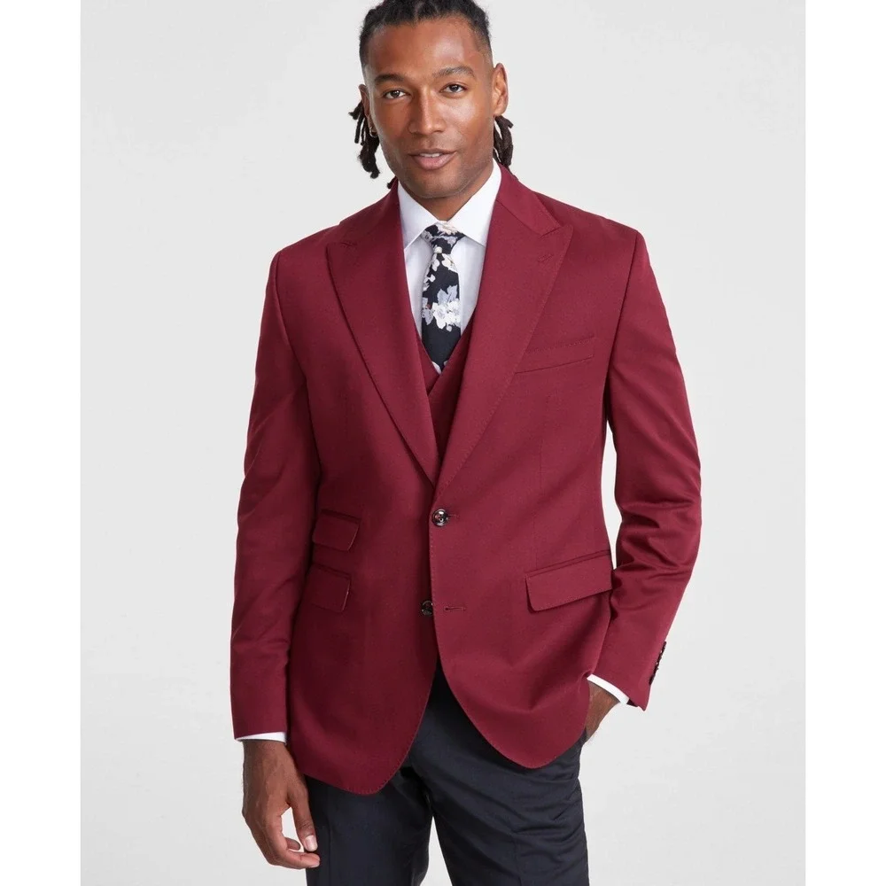 Tayion Sport Coat Mens 44S Red Two Button Modern Fit Blazer Suit Jacket NWT‎